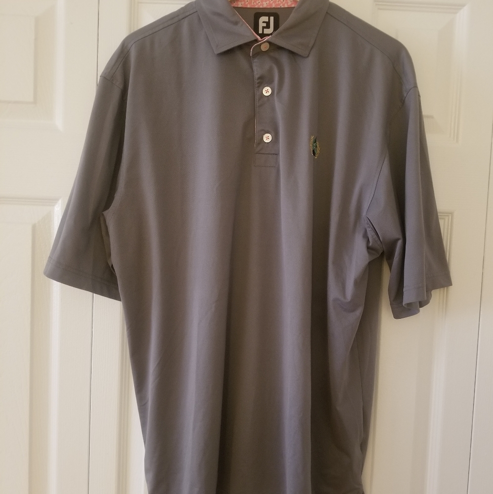 FootJoy Short Sleeve Polo Shirt Golf Gray Size Large